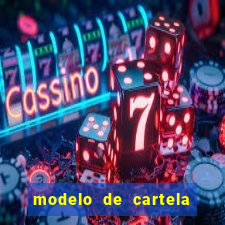 modelo de cartela de bingo em branco